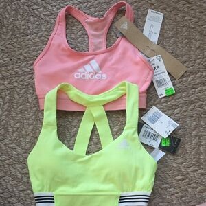 Adidas Neon Pink and Lime Sports Bras